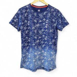 Disney Parks Stitch Character Graphic Shirt Men's Dip Dye Allover Cartoon Size S